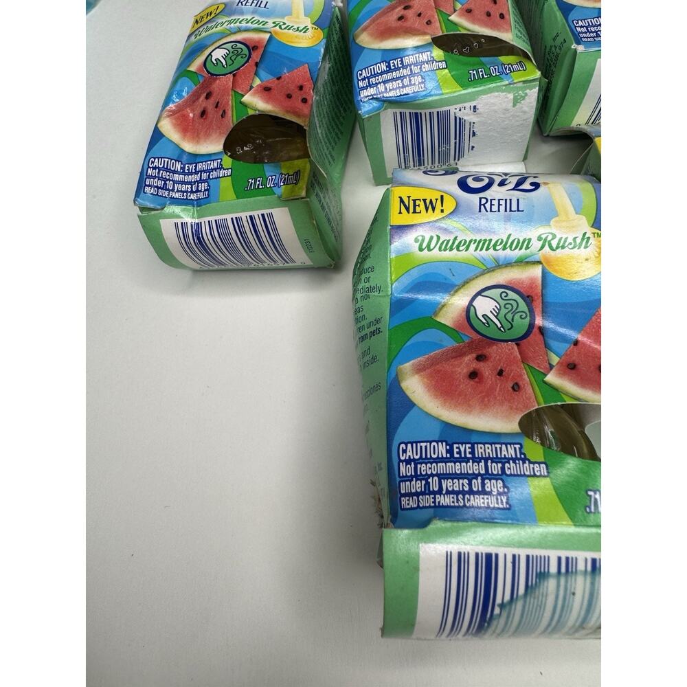 5 Glade Watermelon Rush Plug in Scented Oil Refills Vintage New Discontinued Lot - Picture 3 of 9